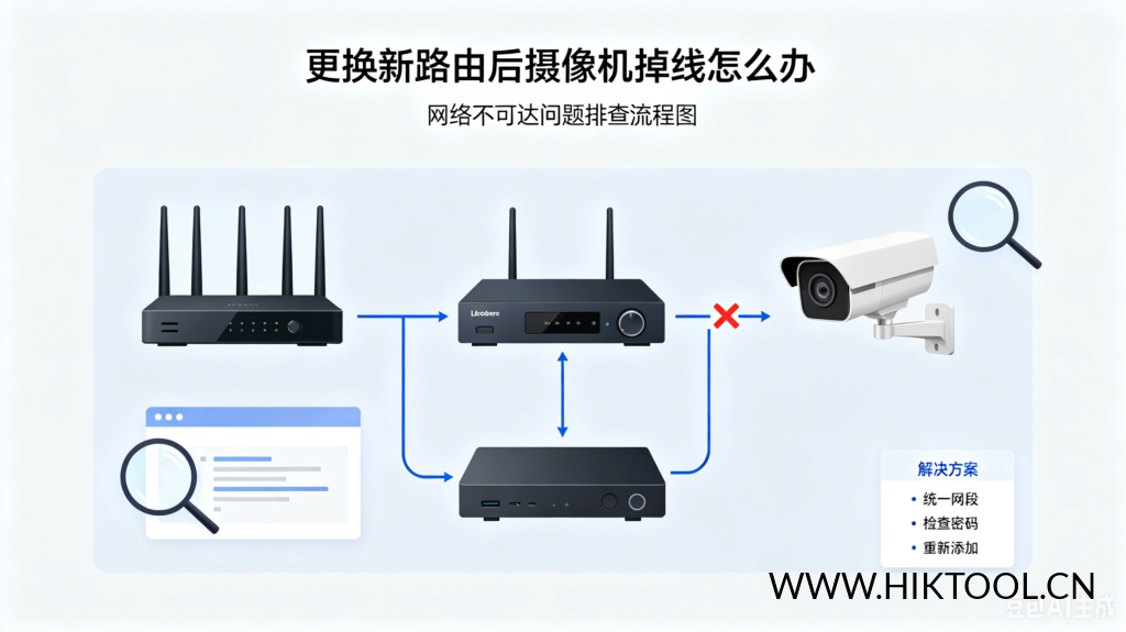 图片[1]-海康设备【萤石云】不在线，如何排查？/更换新路由后，录像机上所有摄像机掉线报错“网络不可达”？ - 汇科工具笔记-安防设备刷机包-安防技术网-汇科工具笔记-安防设备刷机包-安防技术网